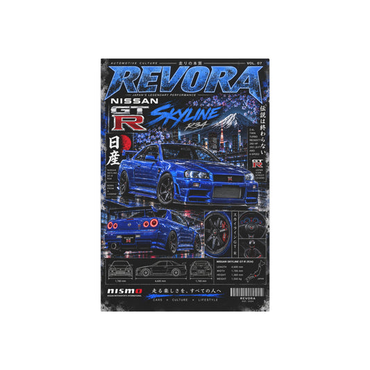 Nissan Skyline R34 Metal Sign
